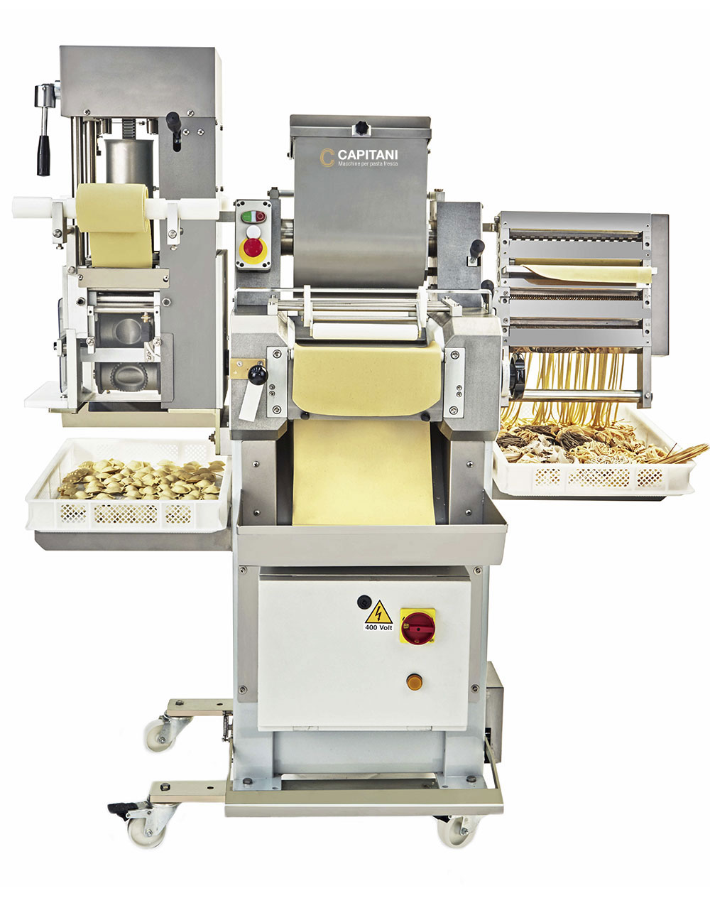 Macchina adatta alla produzione di pasta fresca di vario tipo.